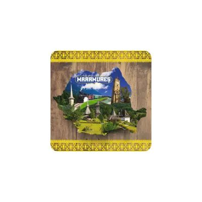 Maramures romania, suport coster din lemn, model 013